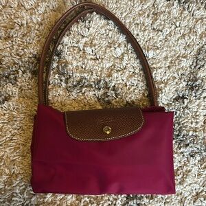 Burgundy Longchamp tote, Medium le pliage